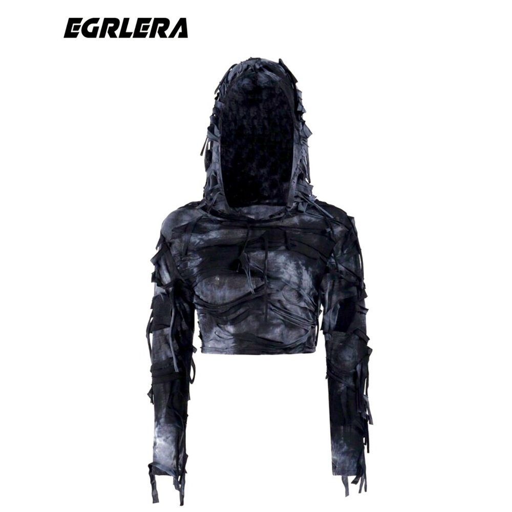 SHEIN EGRLERA Black and Gray Hooded Sweatshirt size medium